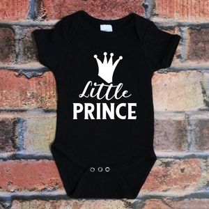 Mommy's Little Prince & crown black custom onesie